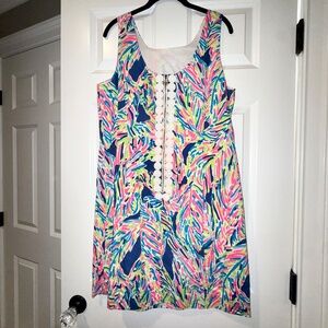 Lilly Pulitzer Cathy Shift Dress in Indigo Palm Reader